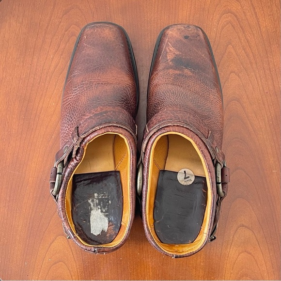 Frye Belted Harness Cowboy Heel Mule Clogs - Picture 8 of 8
